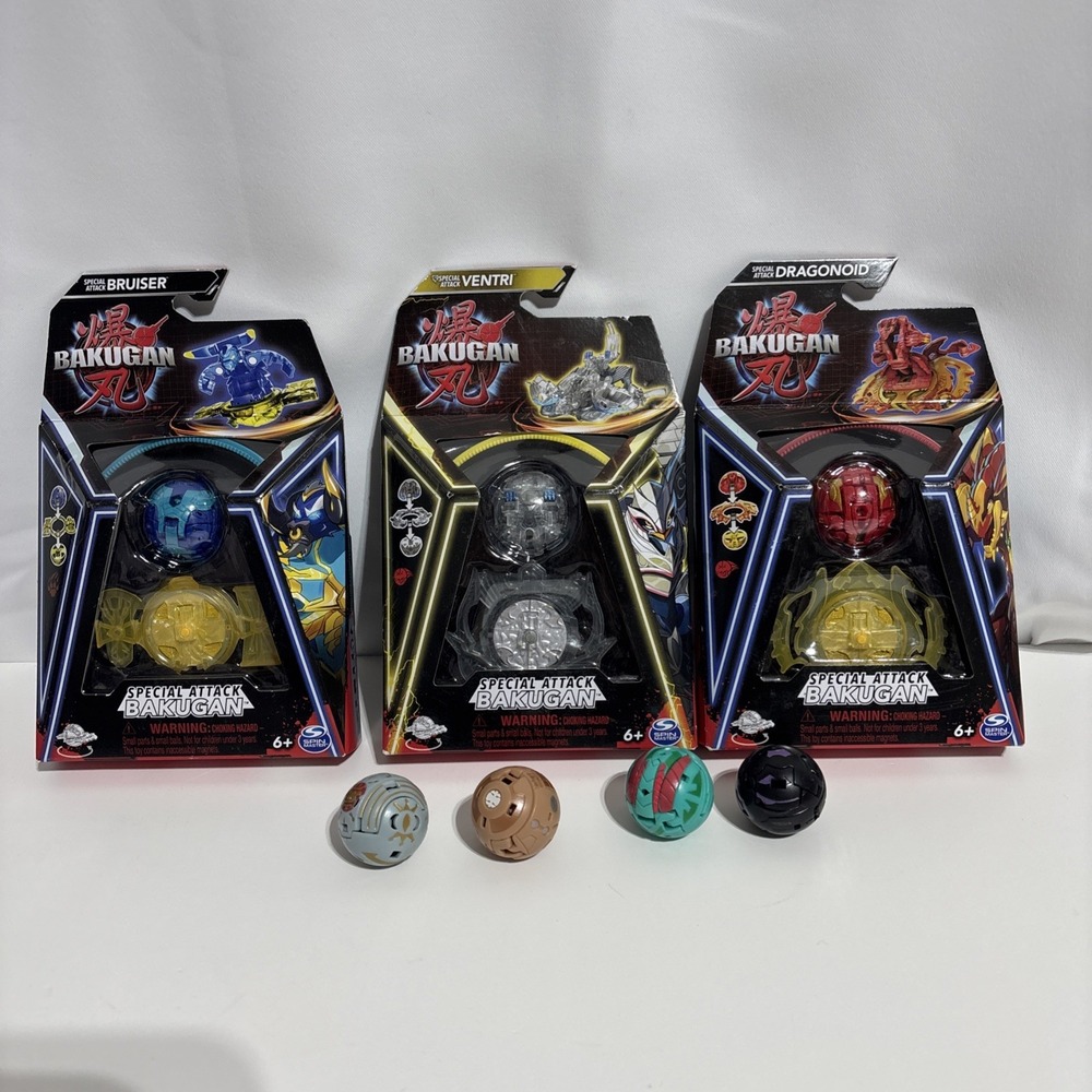 Bakugan Special Attack Figures Lot Of 3‎ Bruiser Ventri Dragonoid Plus 4 Vintage